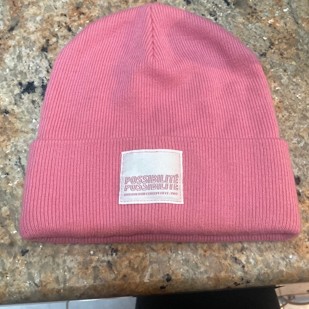 Soft pink beanie